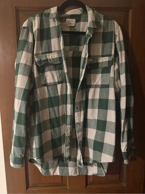 Brixton Green and White Buffalo Plaid Button-Up Shirt